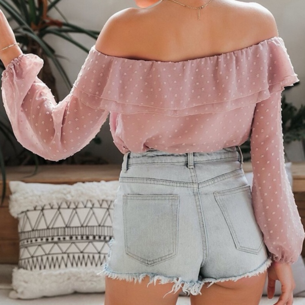 IN STOCK FIONA off Shoulder Ruffle Detail blouse - Picture 2 of 6